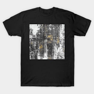 Abstract Distressed Modern Gold & Grey T-Shirt